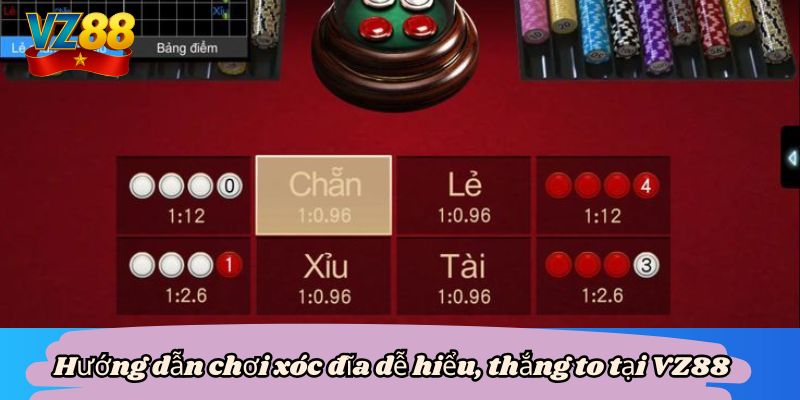 Hướng dẫn chơi xóc đĩa dễ hiểu, thắng to tại VZ88